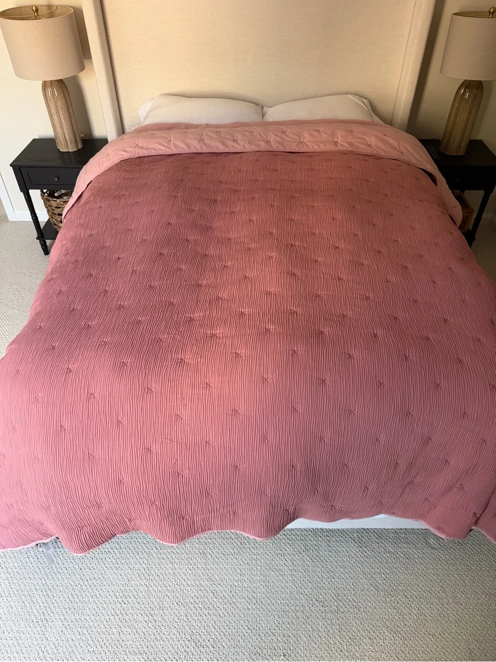Threshold Gauze Plush Blush Pink Quilted Comforter - Classic Home Bedding